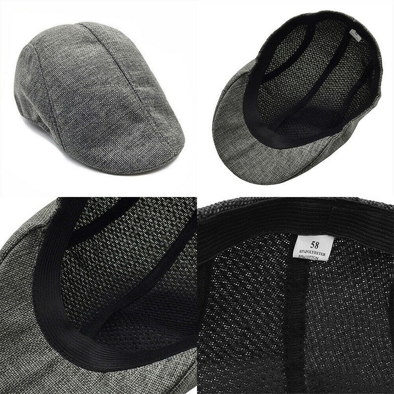 Golf flat cap UK — dark retro cabbie beret cap for golfers