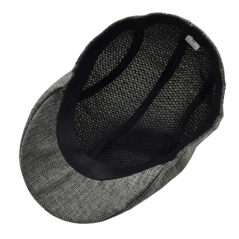 Golf flat cap UK — classic black Peaky style cabbie cap for men