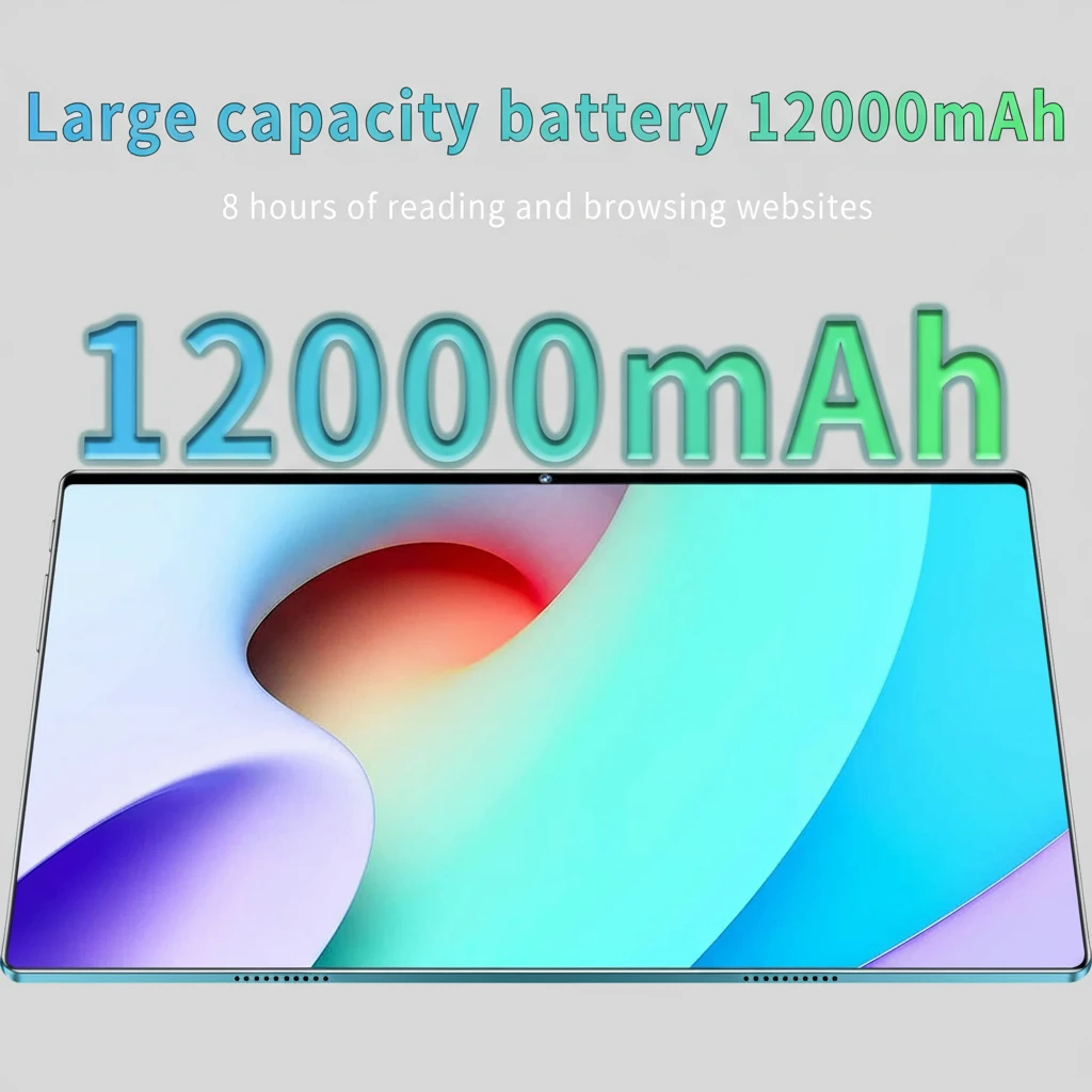 Laptop screen displaying battery information with '12000mAh' text.