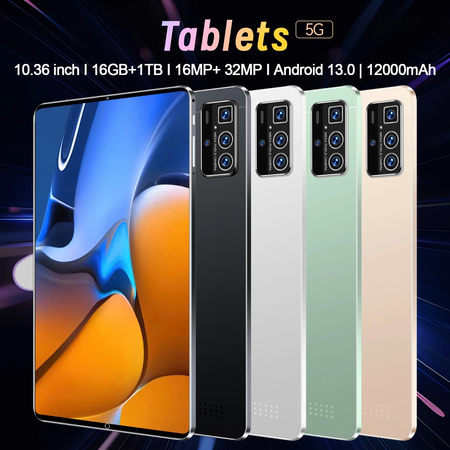 2025 New 5G Android 13 Tablet 10.36" – 16GB RAM 1TB ROM Dual SIM 10-Core