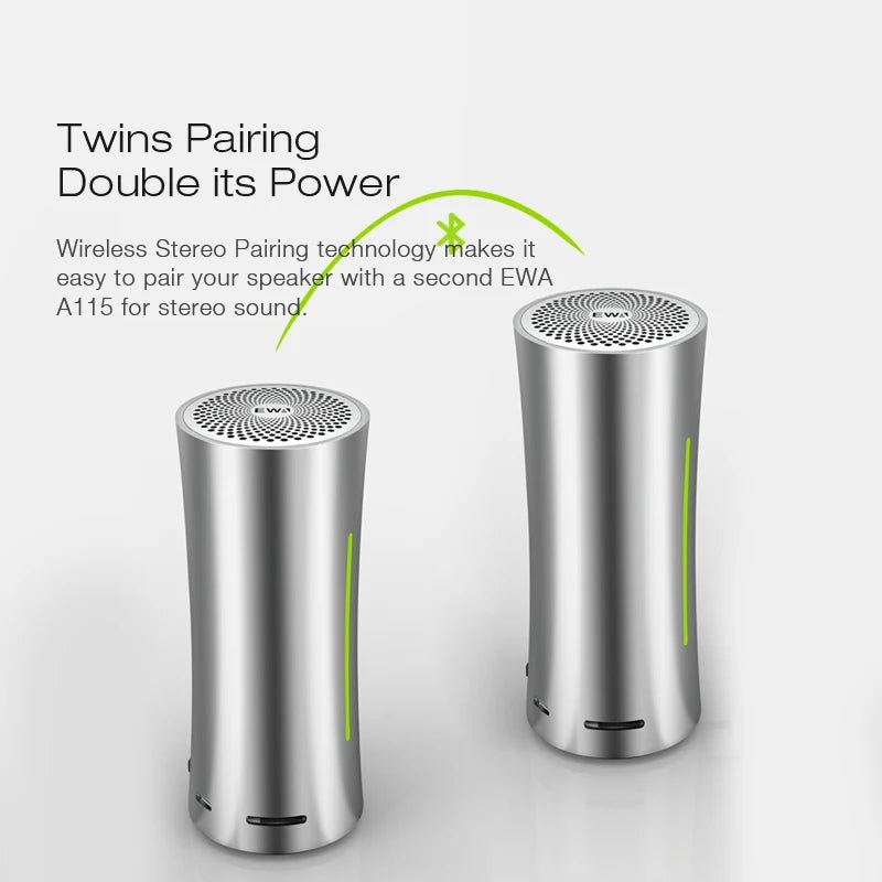 EWA Portable Wireless Bluetooth 5.0 HiFi TWS Speakers 6000mAh Stereo Bass.