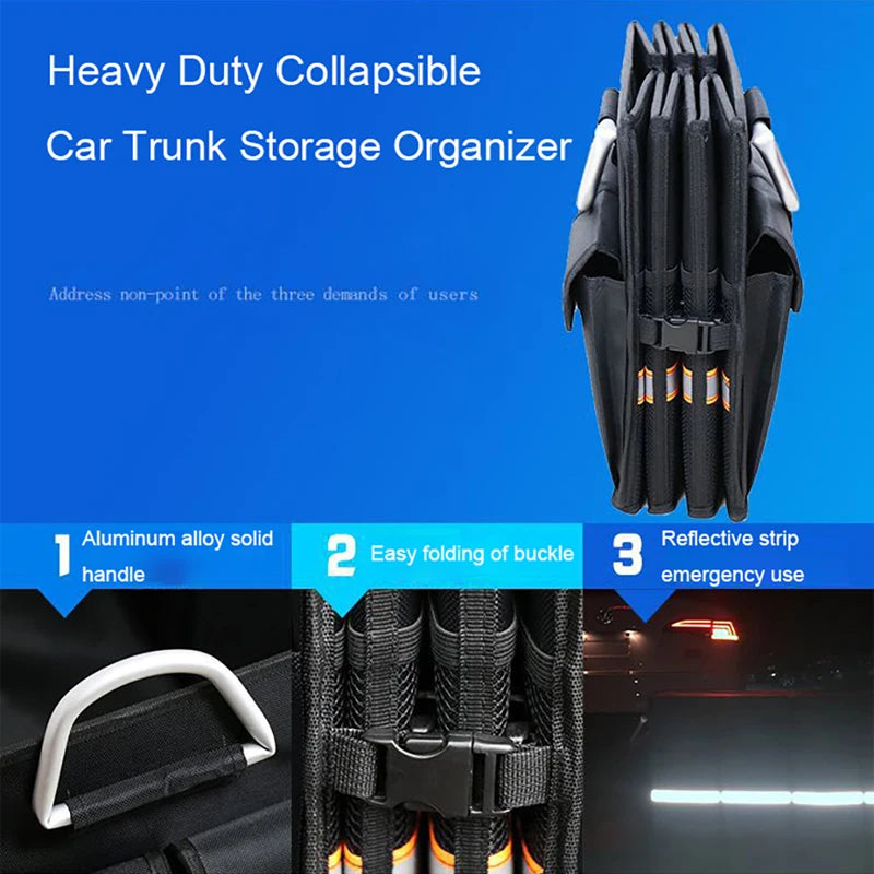 100L Foldable Car Trunk Organizer Heavy Duty