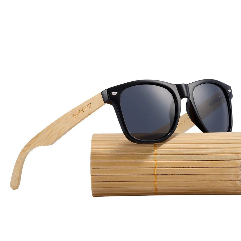 BARCUR Trending unisex  Products Fashion Bamboo Polarised Sunglasses.