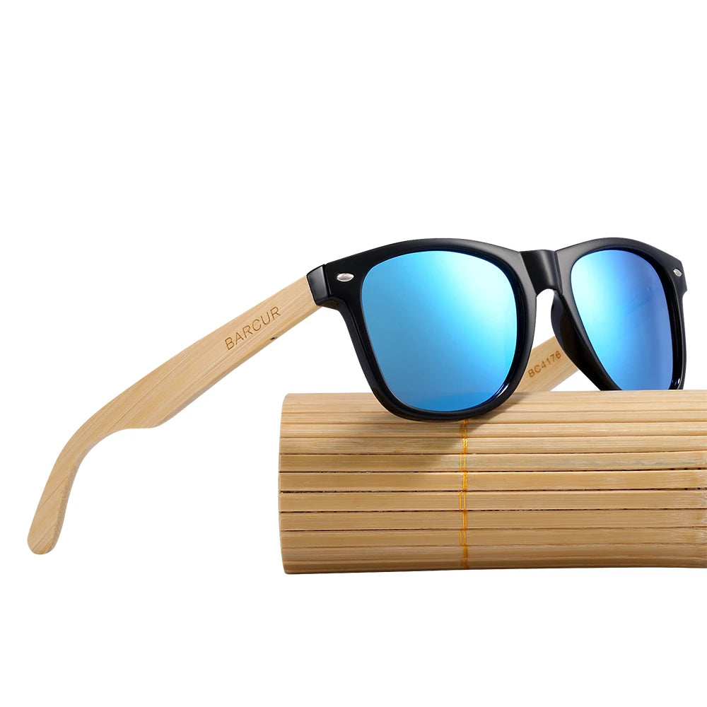 BARCUR Trending unisex  Products Fashion Bamboo Polarised Sunglasses.