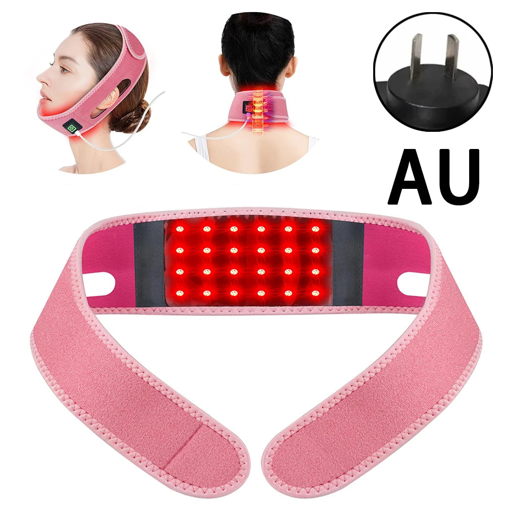 660nm Red Light Infrared 850NM Fabric Chin Neck Home Use Neck Heating Belt Lifting Firming Skin Neck Pain Relief Wrap Skin Care