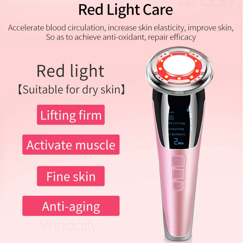 5-in-1 EMS Hot & Cold Facial Massager LED Device