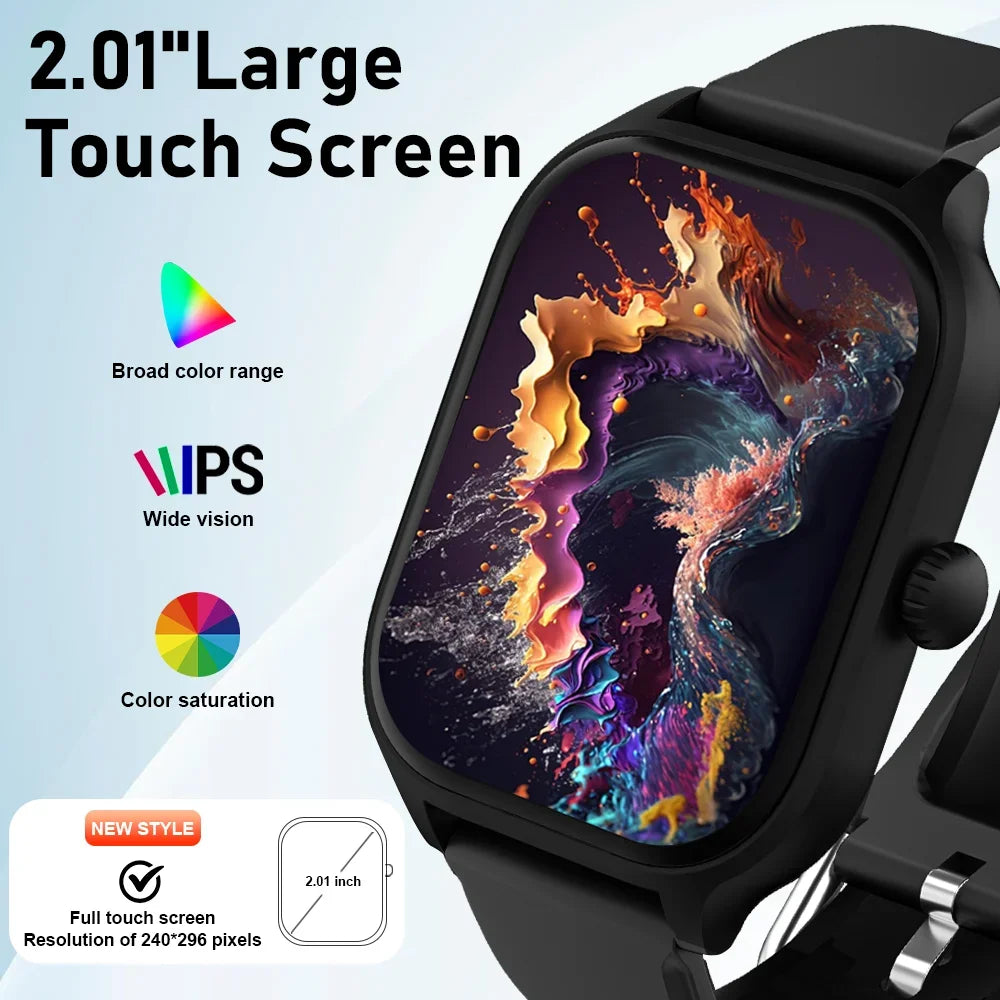 2026 New Unisex Smart Watch  2.01inch HD Full Touch Screen Sports Fitness Watch