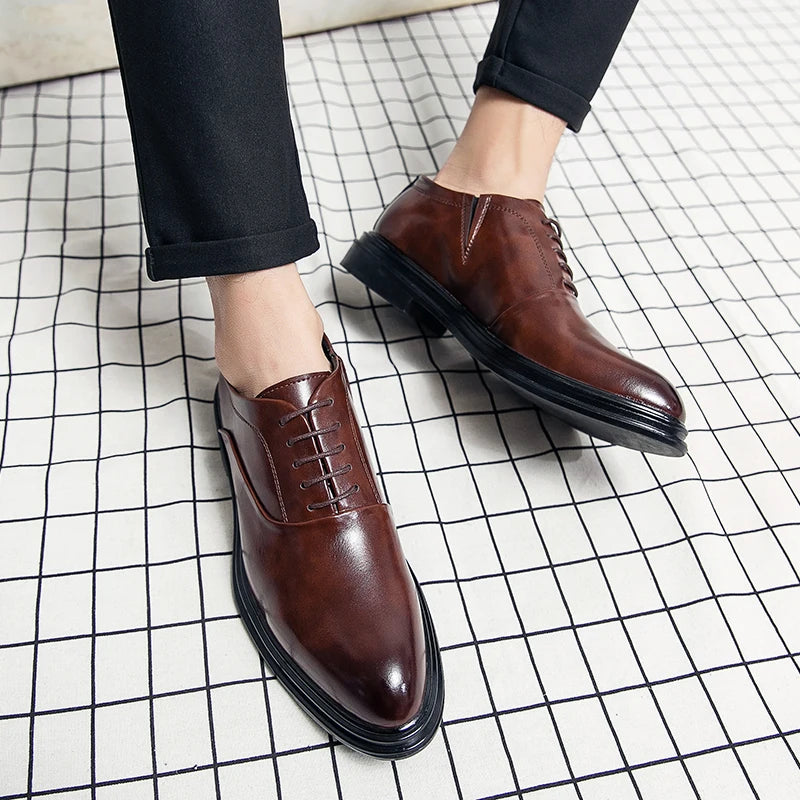 Men's Dress Shoes Classic Office Social Oxford Leather Shoes