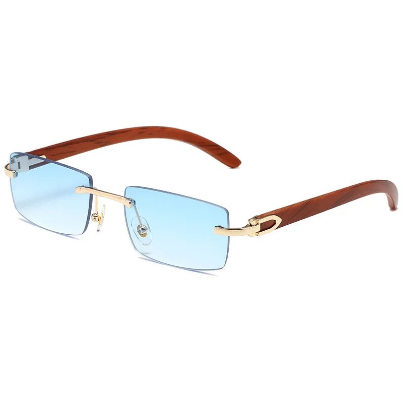 Punk Rimless Rectangle Sunglasses for Men – 2023 Vintage TrendGlasses Frameless Eyewear UV400 - Adistore