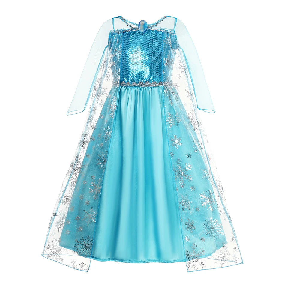 Disney Frozen Elsa Dress for Baby Girls 2-8 Years Christmas Birthday Gift