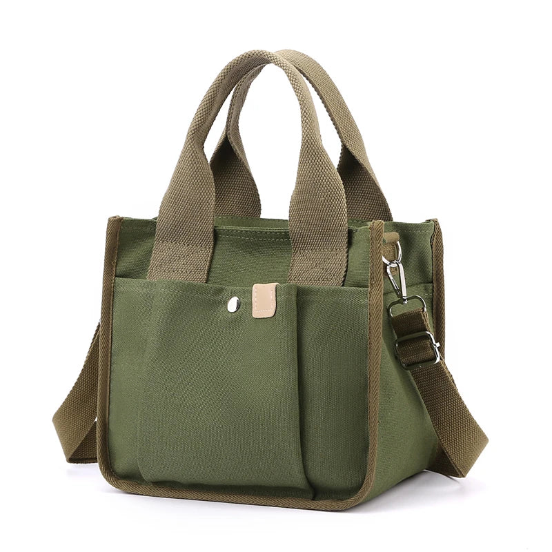 Thick Canvas Small Shoulder Bag for Women – Stylish Zipper Handbag - Adistore
