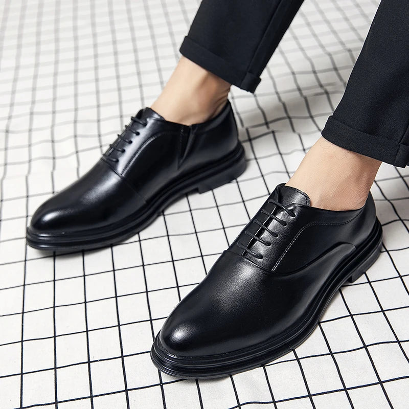 Men's Dress Shoes Classic Office Social Oxford Leather Shoes