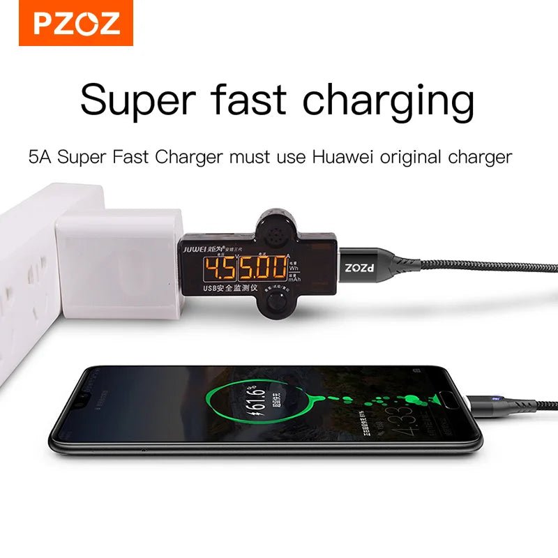 PZOZ 5A  Cable Type C Super Fast Charging  For iPhone Huawei Xiaomi Phone