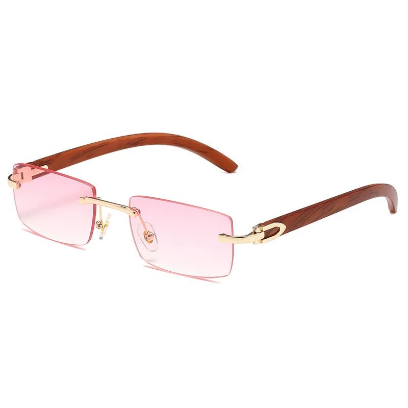 Punk Rimless Rectangle Sunglasses for Men – 2023 Vintage TrendGlasses Frameless Eyewear UV400 - Adistore