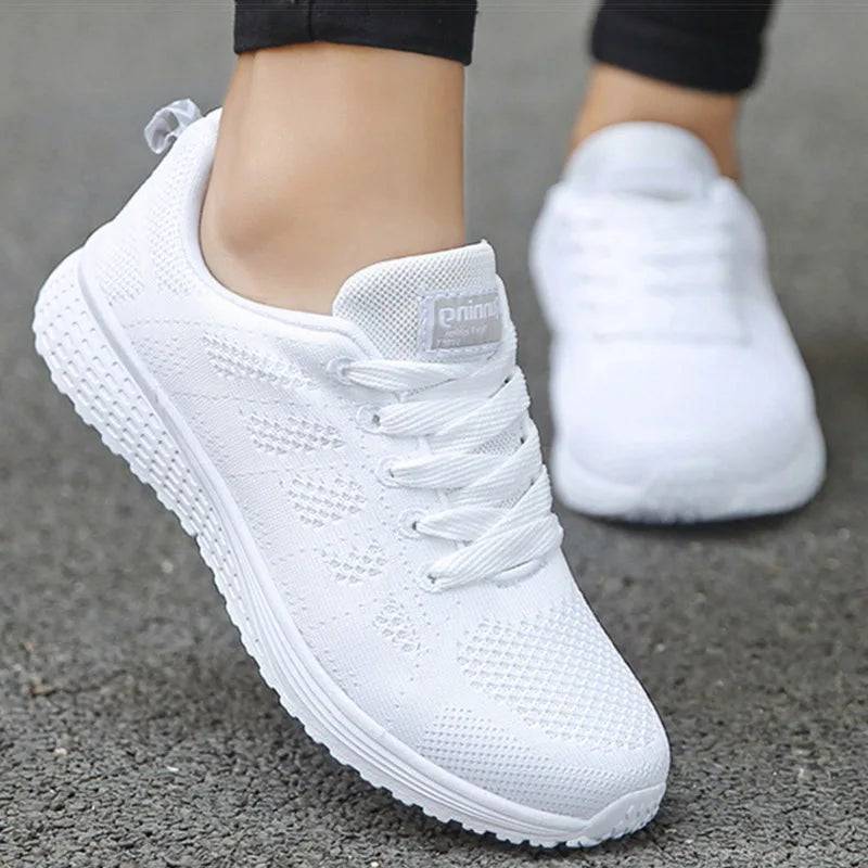 Women's Sports Shoes White Sneakers Lightweight Gym Shoes For Woman