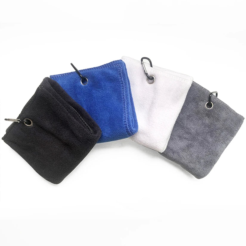 Microfiber Golf Towel 40x40cm Hook & Loop Golf Cleaning Towel