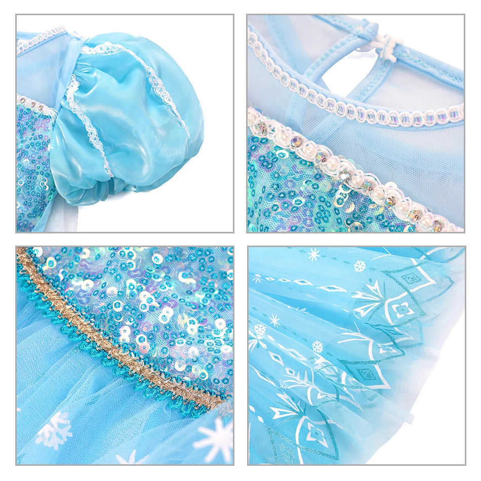 Disney Frozen Elsa Dress for Baby Girls 2-8 Years Christmas Birthday Gift