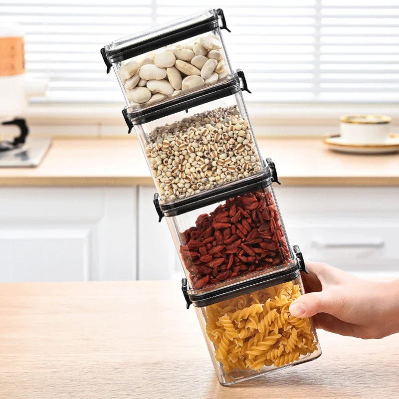 1-4PCS Sealed Jars Kitchen Organizer Grain Storage Boxes Large Capacity