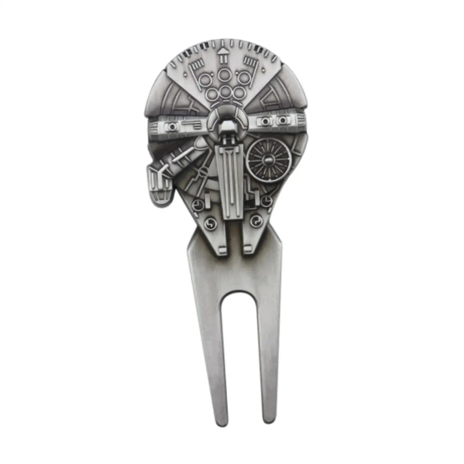 Golf repair tool divot pitch fork angled view