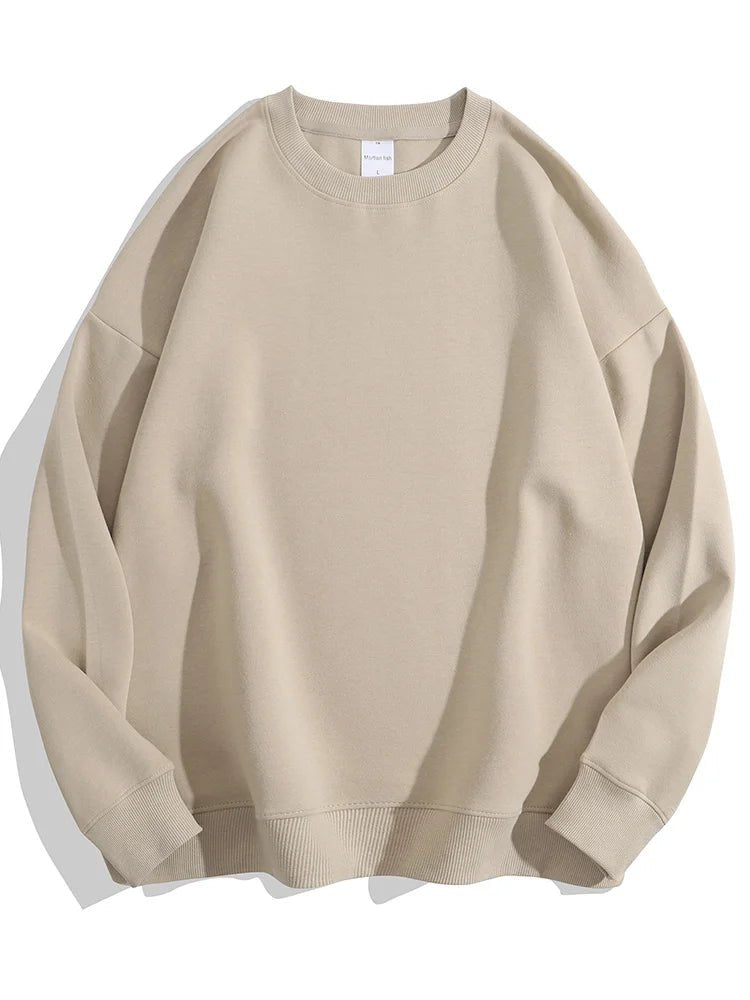Blue Cotton Oversize Sweatshirt for Women – O-Neck Loose Pullover - Adistore