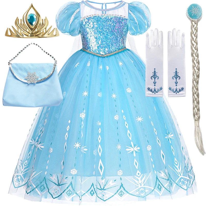 Disney Frozen Elsa Dress for Baby Girls 2-8 Years Christmas Birthday Gift