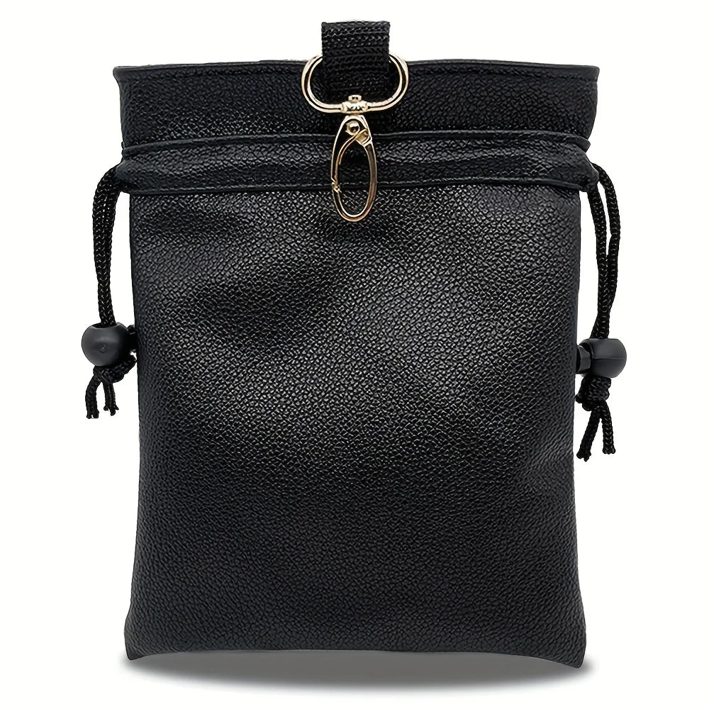 Golf ball bag UK — compact black ball carrier pouch front view