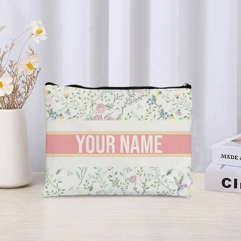 Custom Canvas Makeup Bag – Trendy Travel Cosmetic Organizer for Ladies