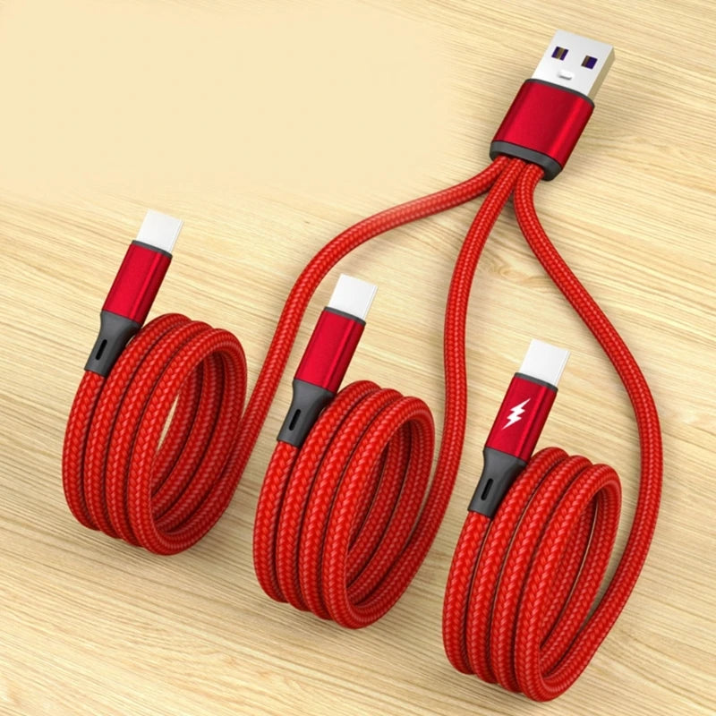 3-in-1 USB to Triple Type-C Fast Charging Cable