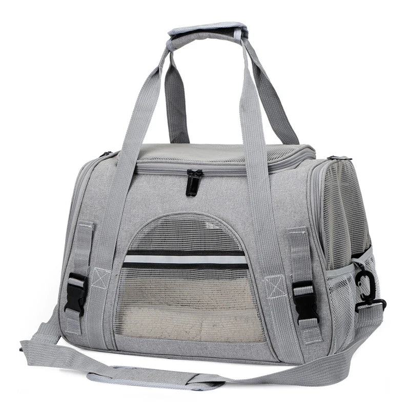 Foldable Pet Carrier Bag – Soft Mesh Travel Handbag for Cats & Dogs - Adistore