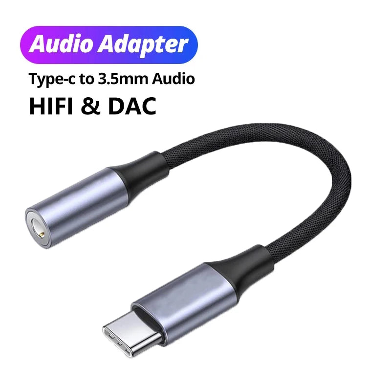 USB C 3.5 Jack Audio Cable USB C To 3 5 MM Jack Aux Adapter Phone Accessories Cabo Adaptador