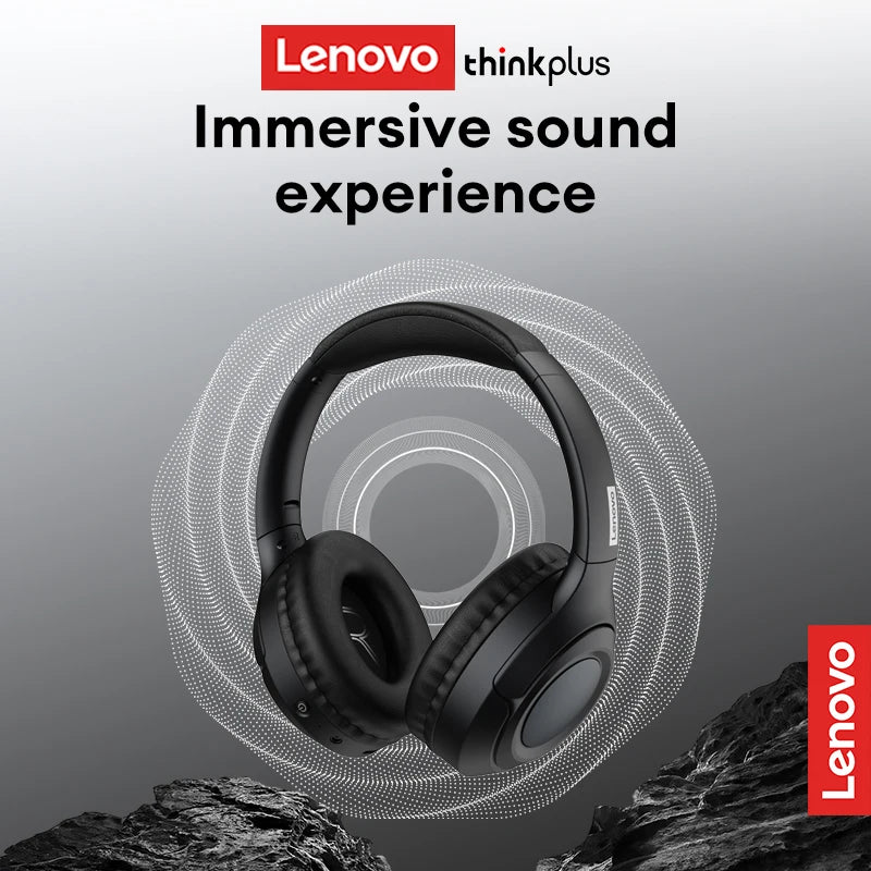 Original Lenovo TH54 Head Mounted Wireless Bluetooth Headphones Call Game Noise Cancelling Earphones Long Battery Sport Earbuds