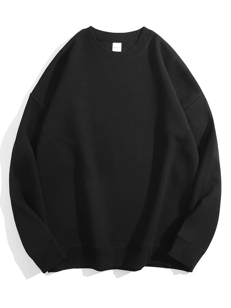 Blue Cotton Oversize Sweatshirt for Women – O-Neck Loose Pullover - Adistore