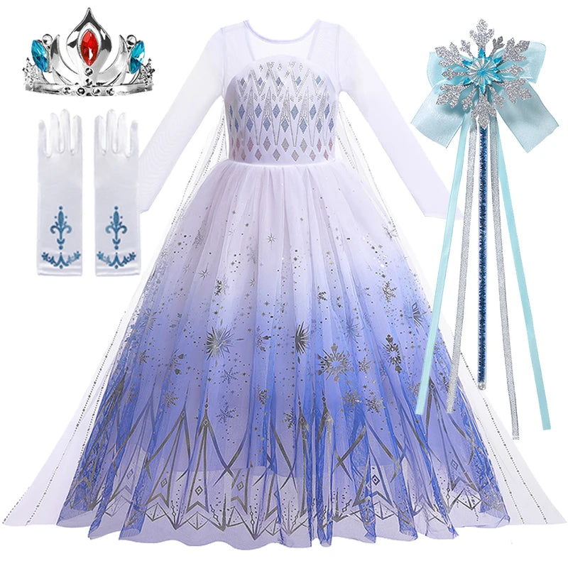 Disney Frozen Elsa Dress for Baby Girls 2-8 Years Christmas Birthday Gift