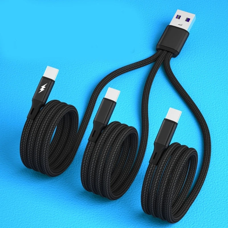 3-in-1 USB to Triple Type-C Fast Charging Cable
