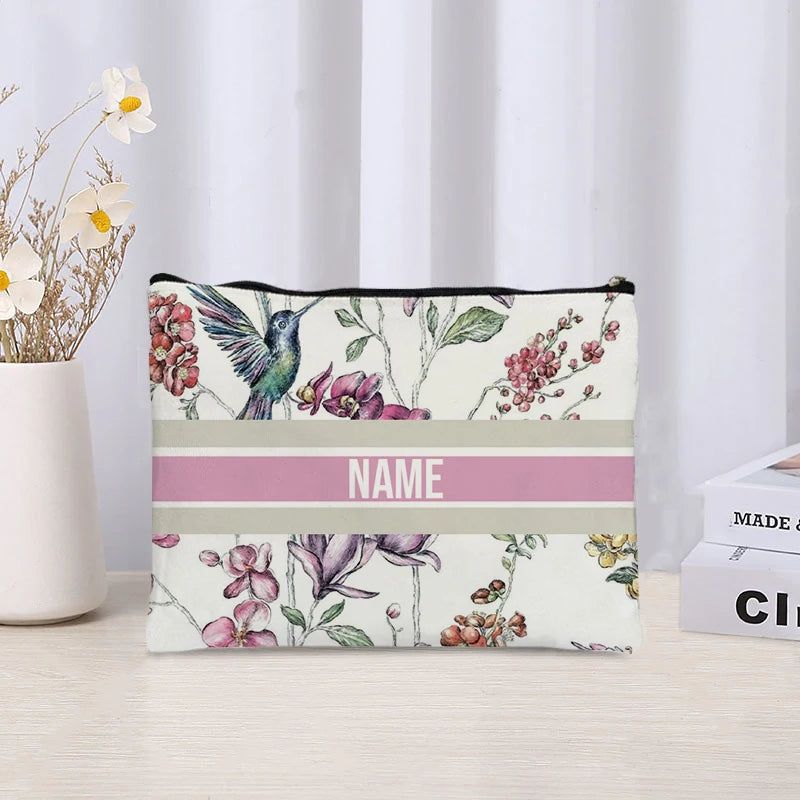 Custom Canvas Makeup Bag – Trendy Travel Cosmetic Organizer for Ladies