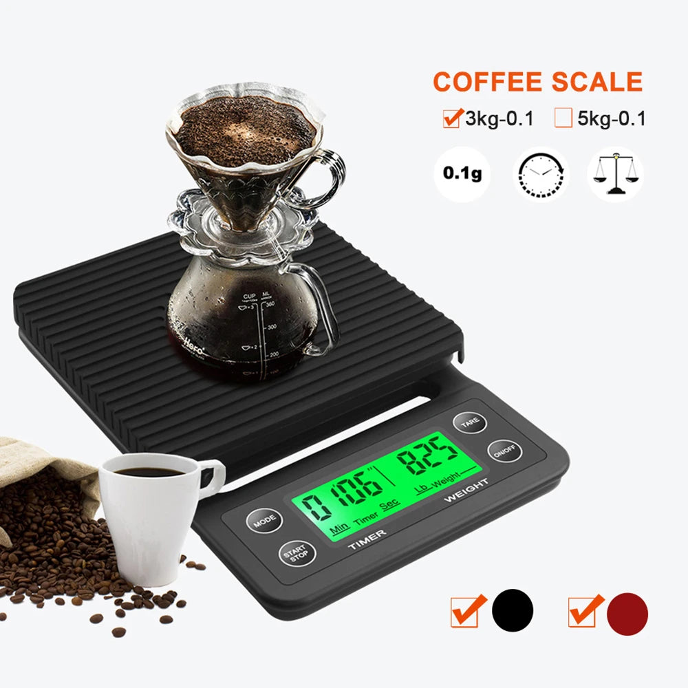 Digital Drip Coffee Scale with Timer 3kg/5kg High Precision