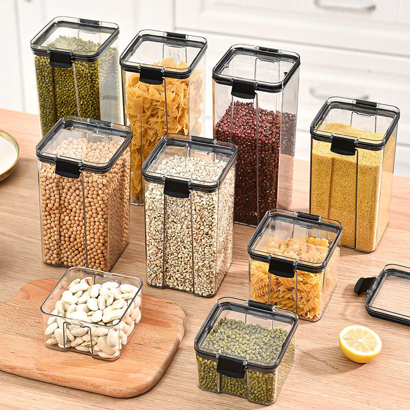 1-4PCS Sealed Jars Kitchen Organizer Grain Storage Boxes Large Capacity