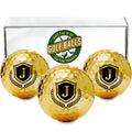 Novelty Golf Gifts for Men | Golden Golf Balls Gift Box Set of 3 | Adistore Golf