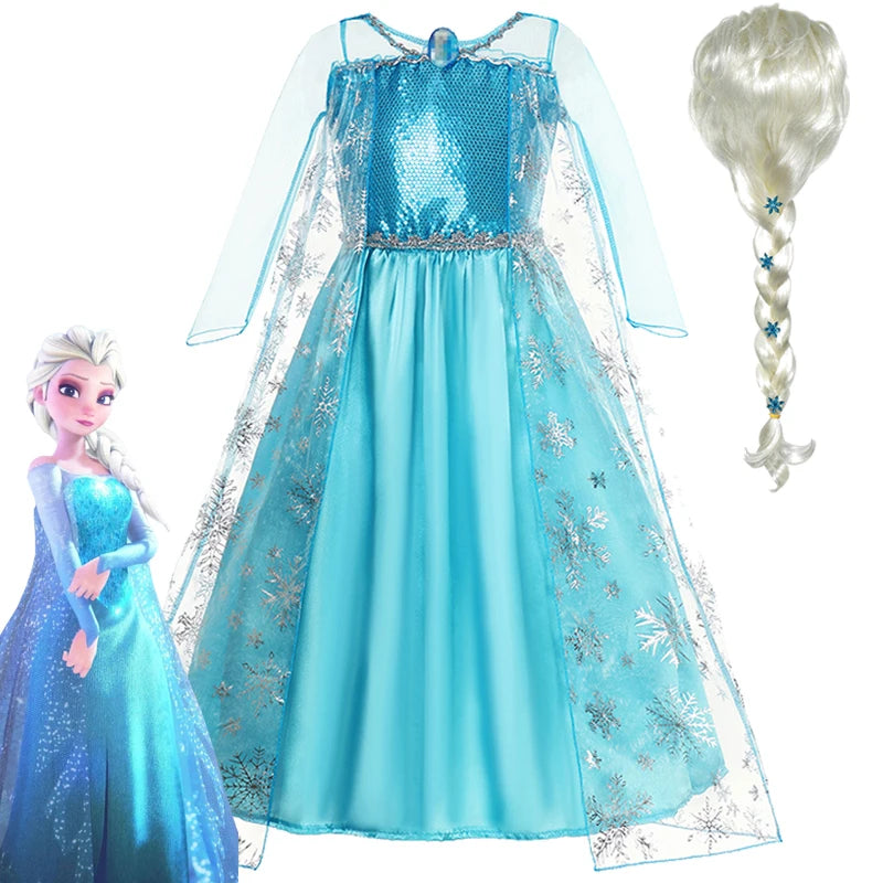 Disney Frozen Elsa Dress for Baby Girls 2-8 Years Christmas Birthday Gift