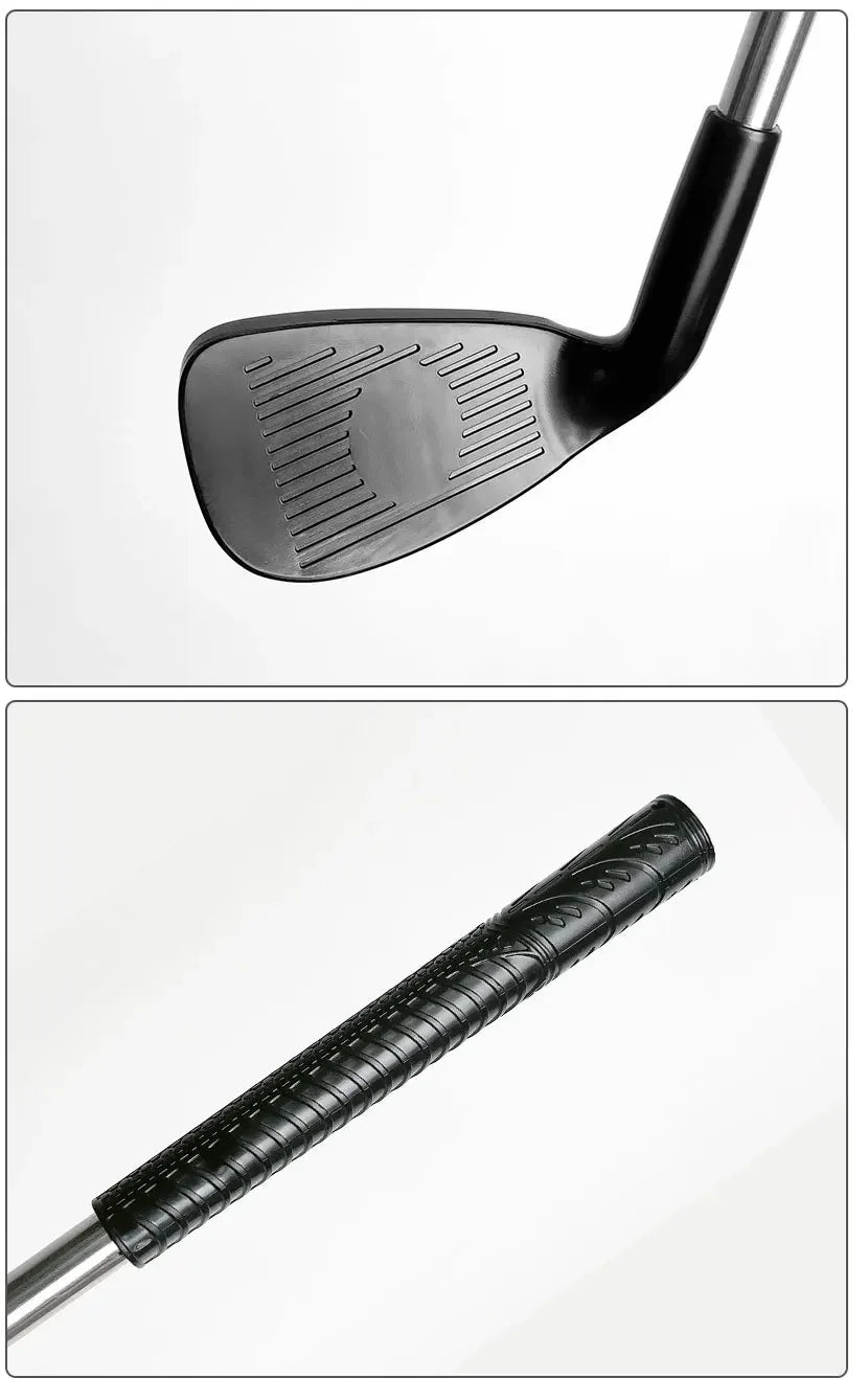 Golf club head and grip on a white background