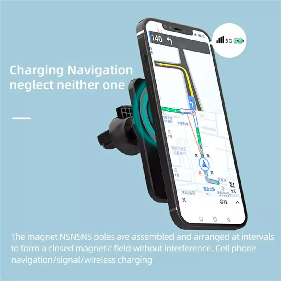 Wireless Charger Magnetic Car Phone Holder for iPhone 14, 13 Pro Max 12