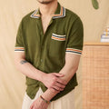 Summer Men's Breathable Hollow Out Knitted Shirt Business Casual