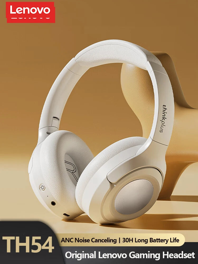 Original Lenovo TH54 Head Mounted Wireless Bluetooth Headphones Call Game Noise Cancelling Earphones Long Battery Sport Earbuds