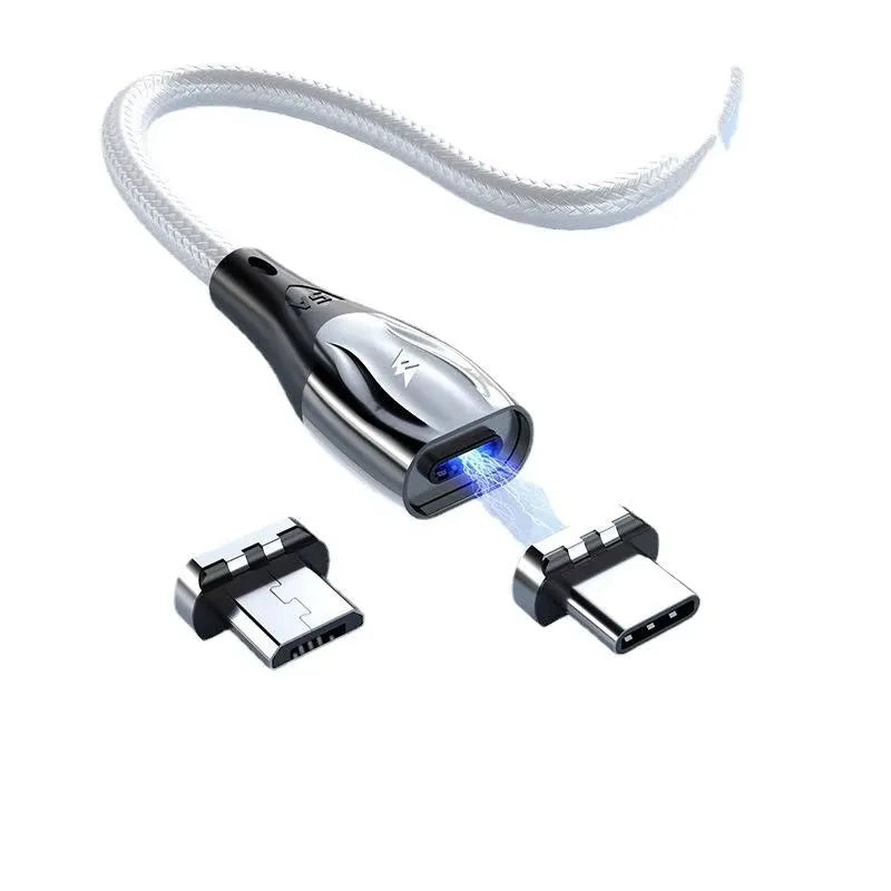 5A Fast Charging Magnet Data Cable Charger Magnetic Usb Metal Fast Charge 2 in 1 TYPE C Micro Usb Connector