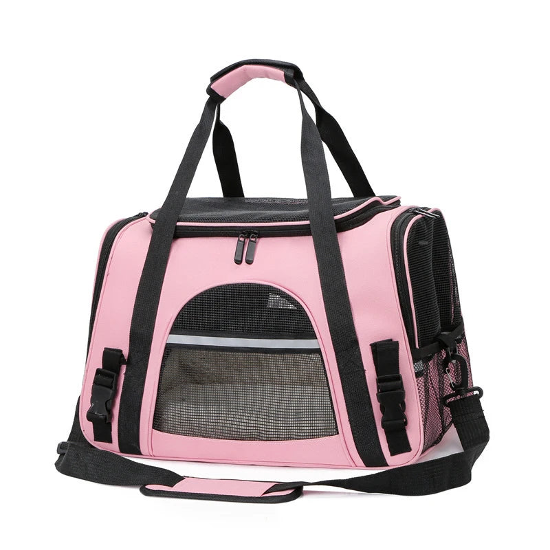 Foldable Pet Carrier Bag – Soft Mesh Travel Handbag for Cats & Dogs - Adistore