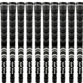 golf iron grips - Ten golf club grips arranged in a row, featuring a black and white geometric pattern with the text 'Golf Print' printed vertically in white.