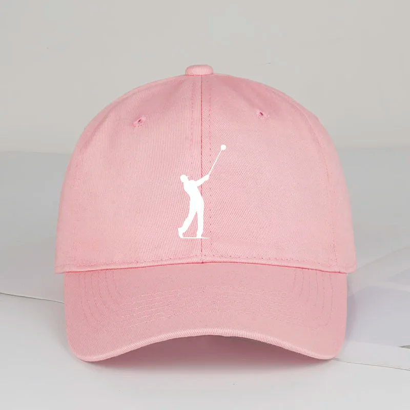 Golf cap UK — pink golfer silhouette print baseball cap unisex golf gift