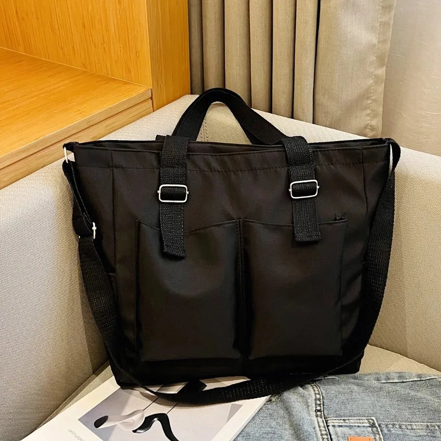Women Waterproof Nylon Shoulder Bag Lightweight Large Capacity Tote