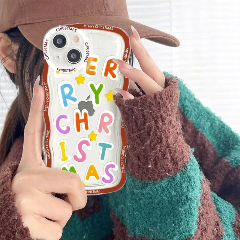 Merry Christmas Wave iPhone Case – Fits iPhone 15 14 13 12 11 Pro Max Mini X XS XR - Adistore