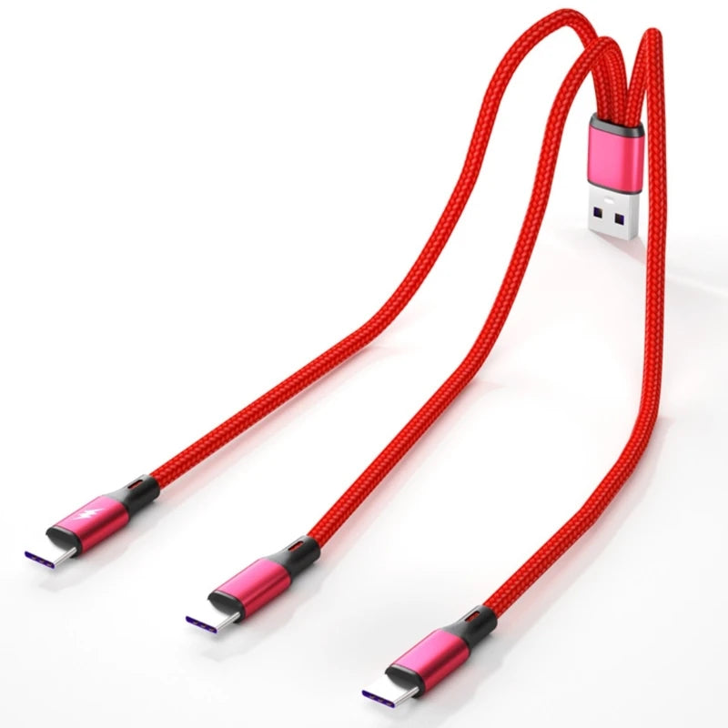 3-in-1 USB to Triple Type-C Fast Charging Cable